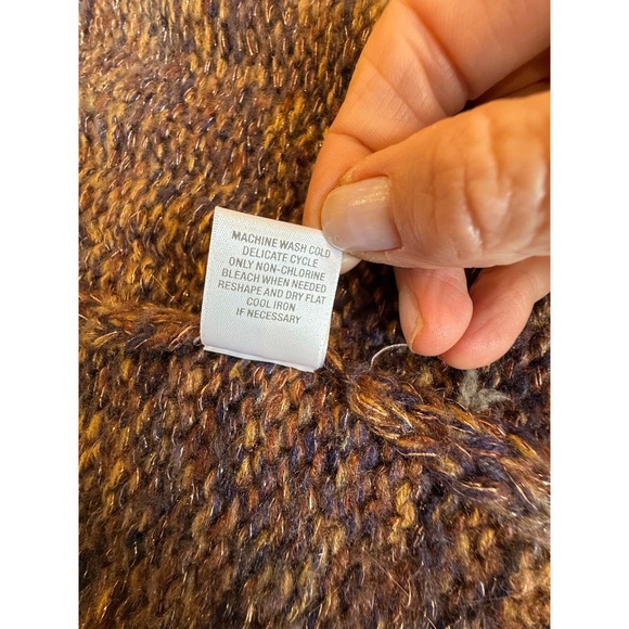 Dress Barn Womens Acrylic Blend Open Sweater Vest Browns/Metallic Gold Size Med - Picture 6 of 10